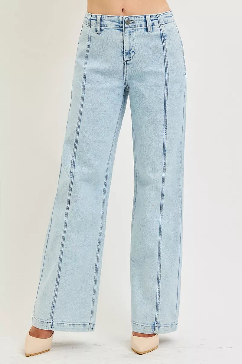 Slouchy Wide Leg Jeans in Acid Light for Women