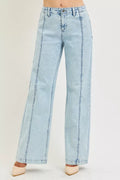 Slouchy Wide Leg Jeans in Acid Light for Women