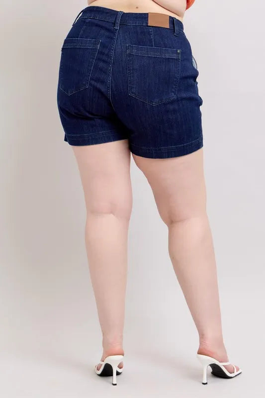 High Waist Denim Shorts Plus Size for Women