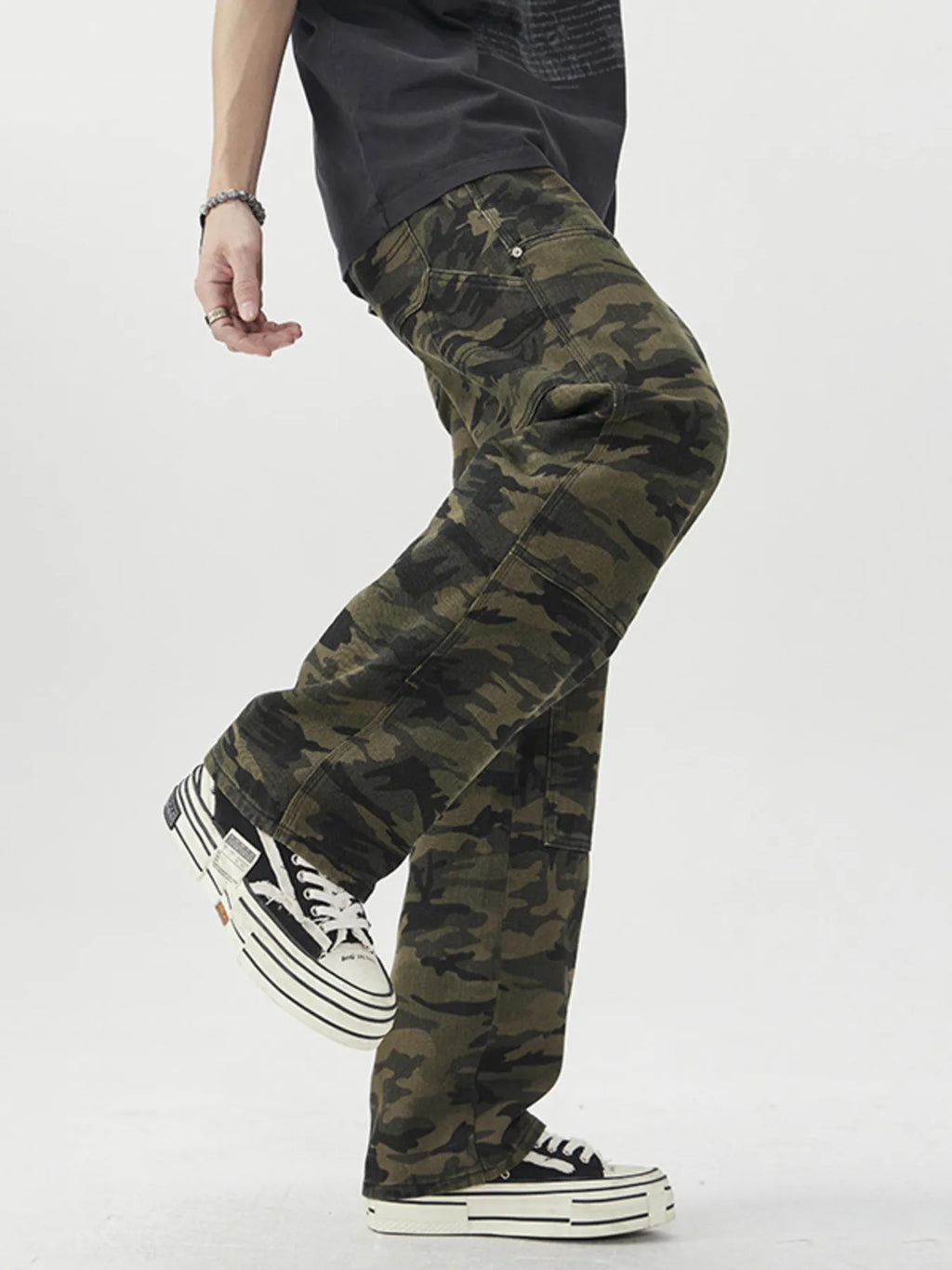 Camouflage Loose Fit Jeans for Men