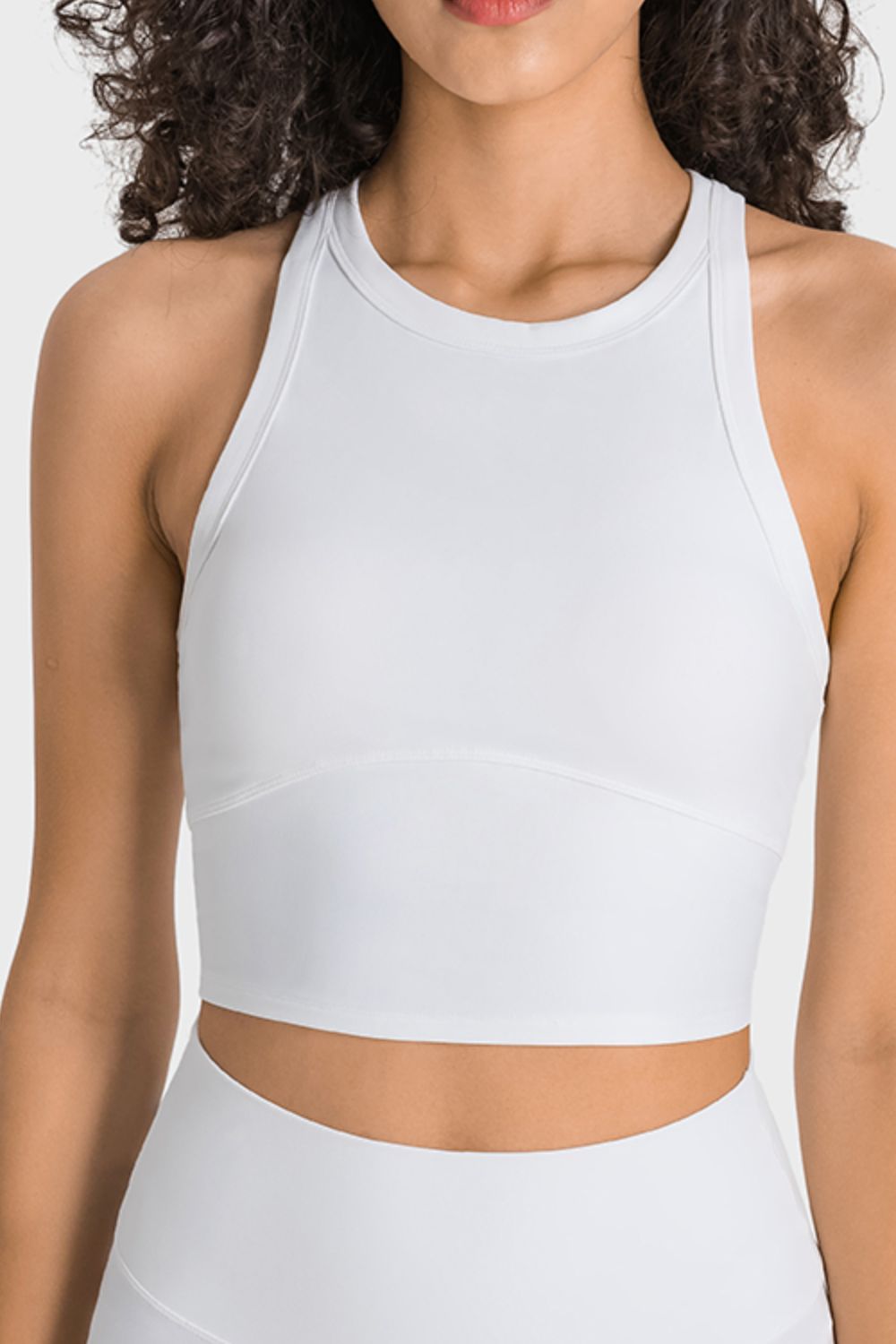 Racerback Cropped Sports Tank in Neon Green for Women