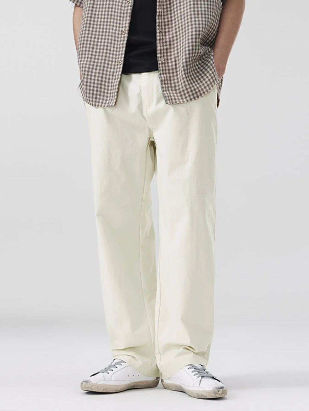 Wide Leg Pants Plus Size in Black for Men