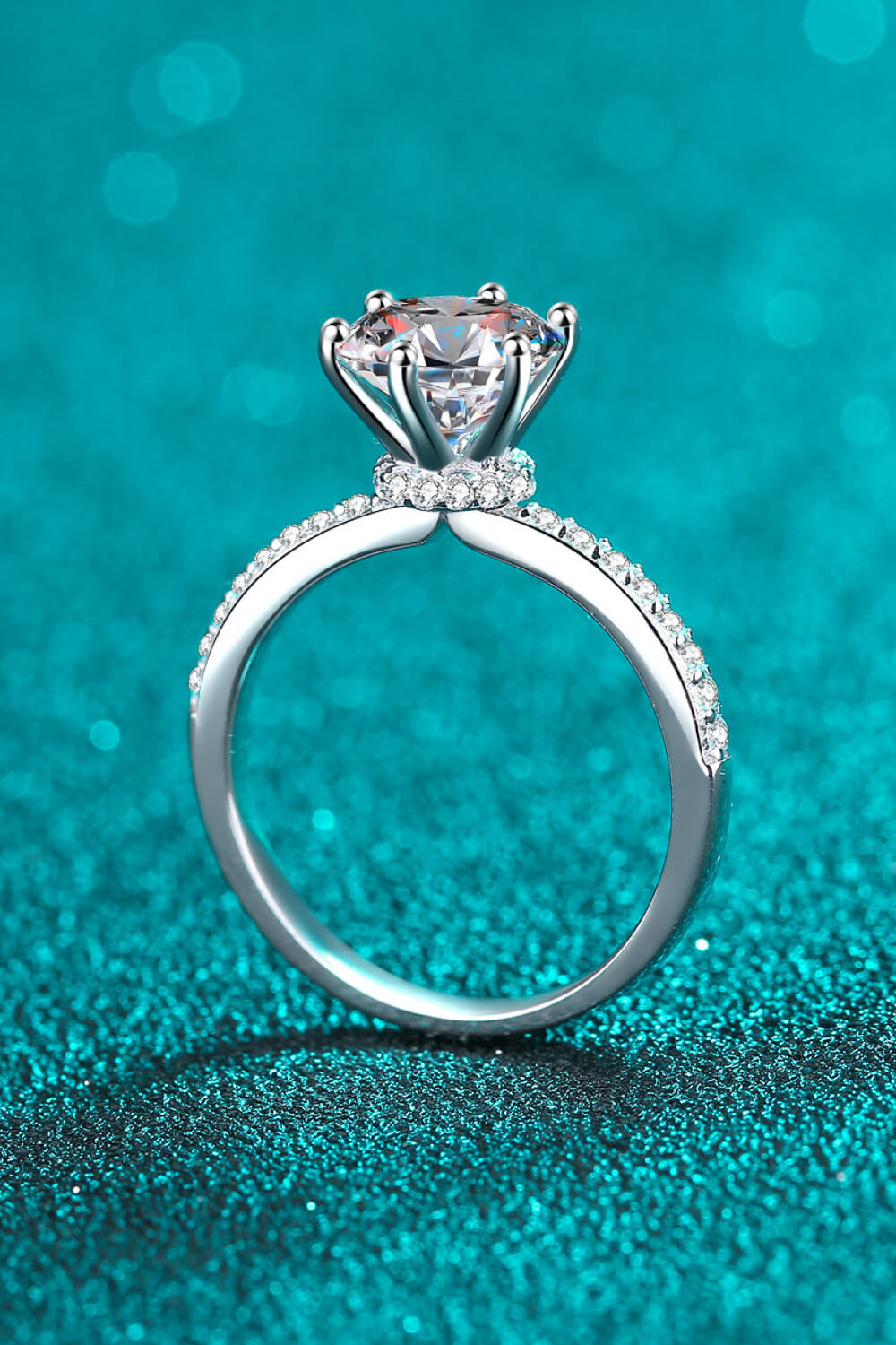 925 Sterling Silver 2 Carat Moissanite Ring for Women