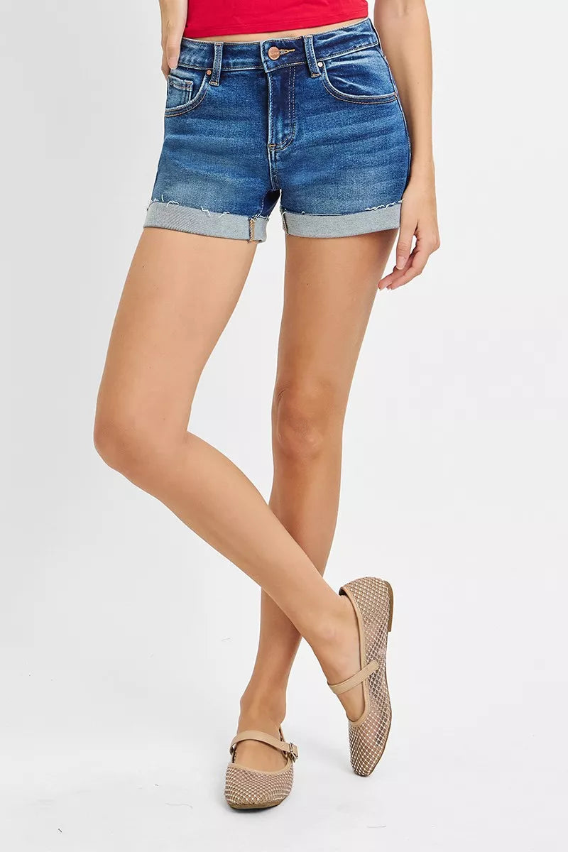 Low Rise Cuffed Shorts for Women