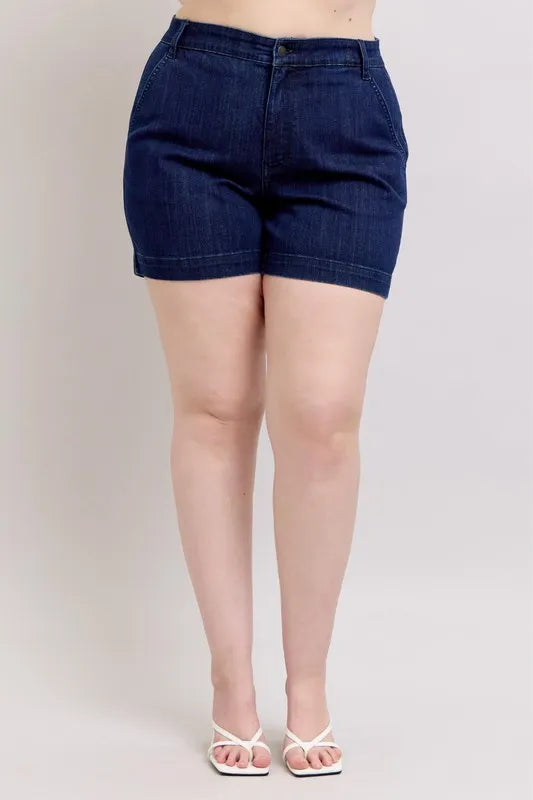 High Waist Denim Shorts Plus Size for Women