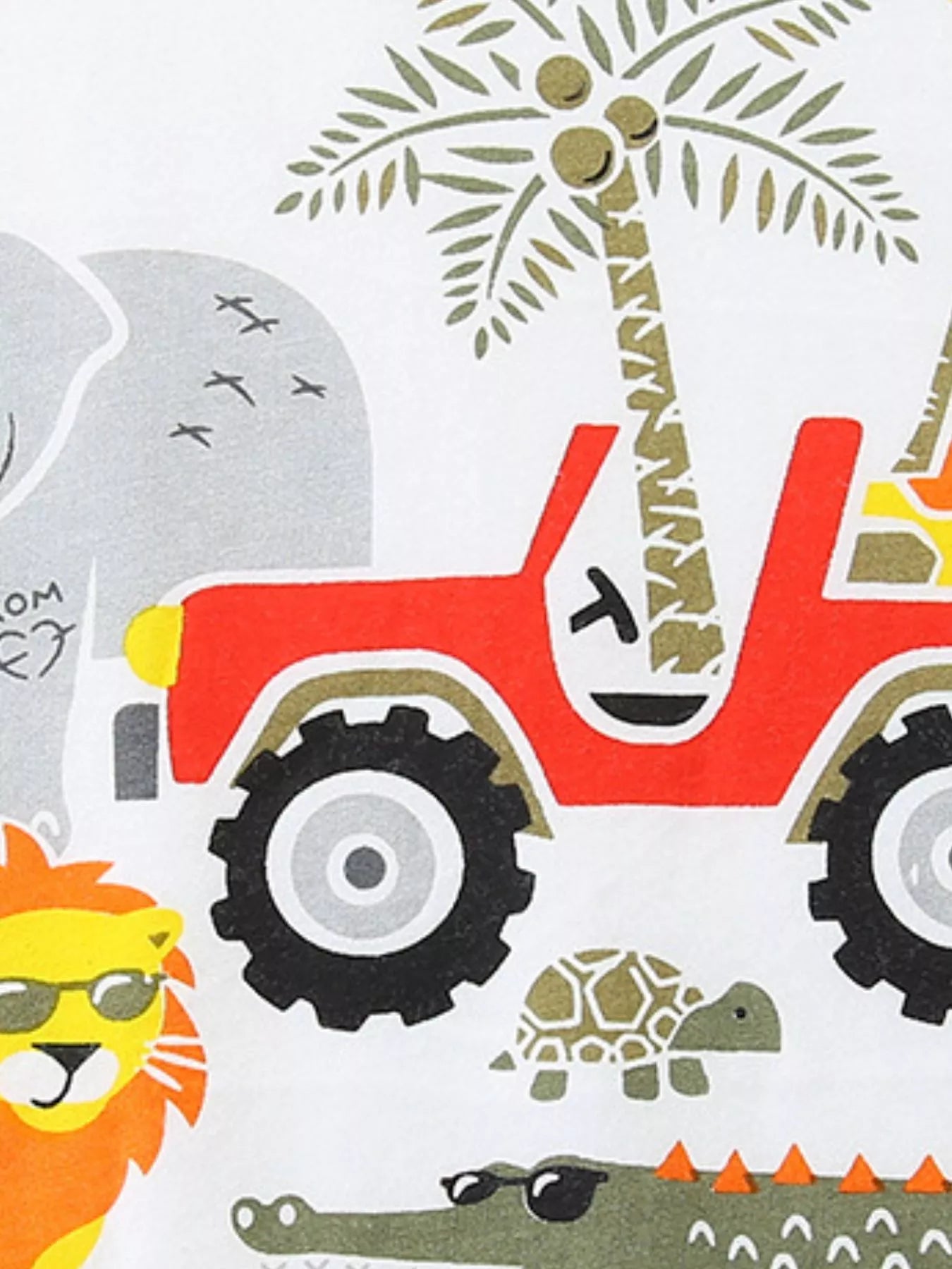 Animal Graphic Tee and Shorts Set in White for Boys