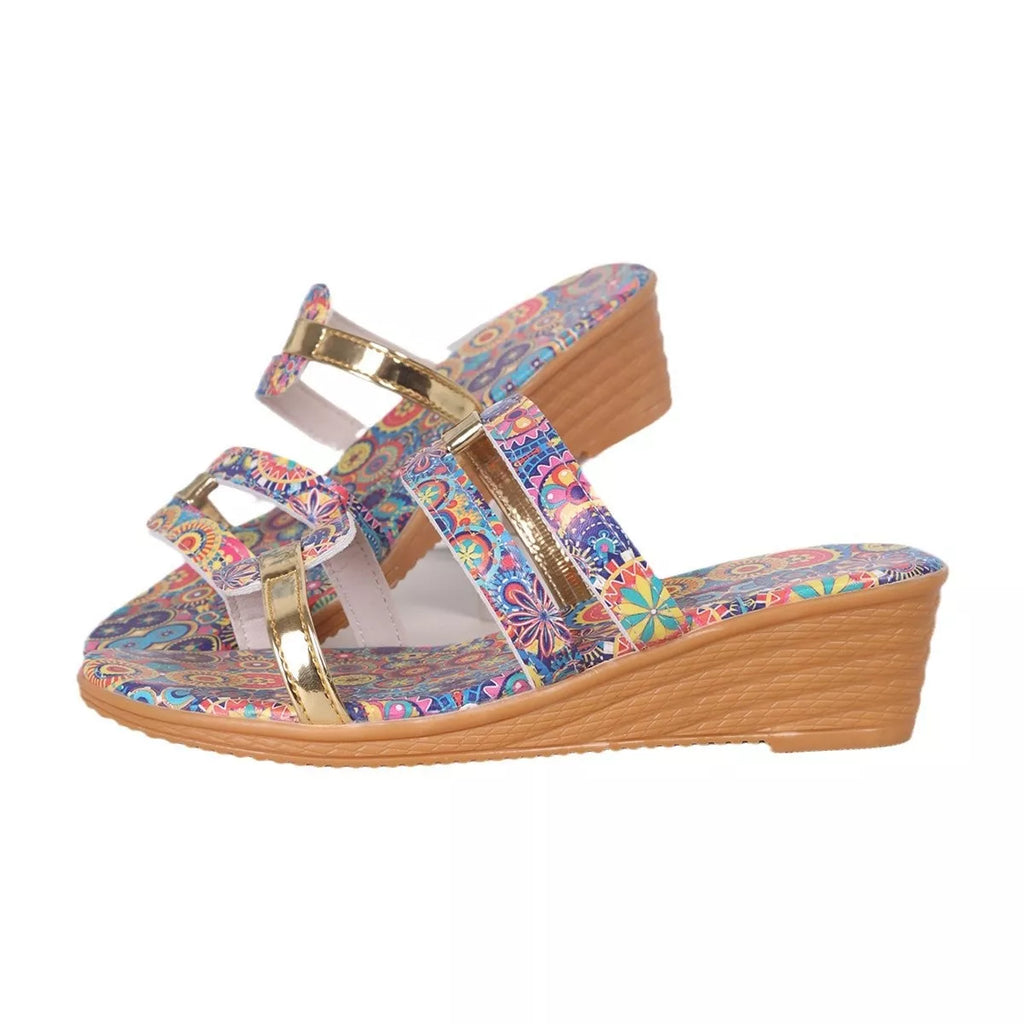 Open Toe Wedge Sandals in Red for Women