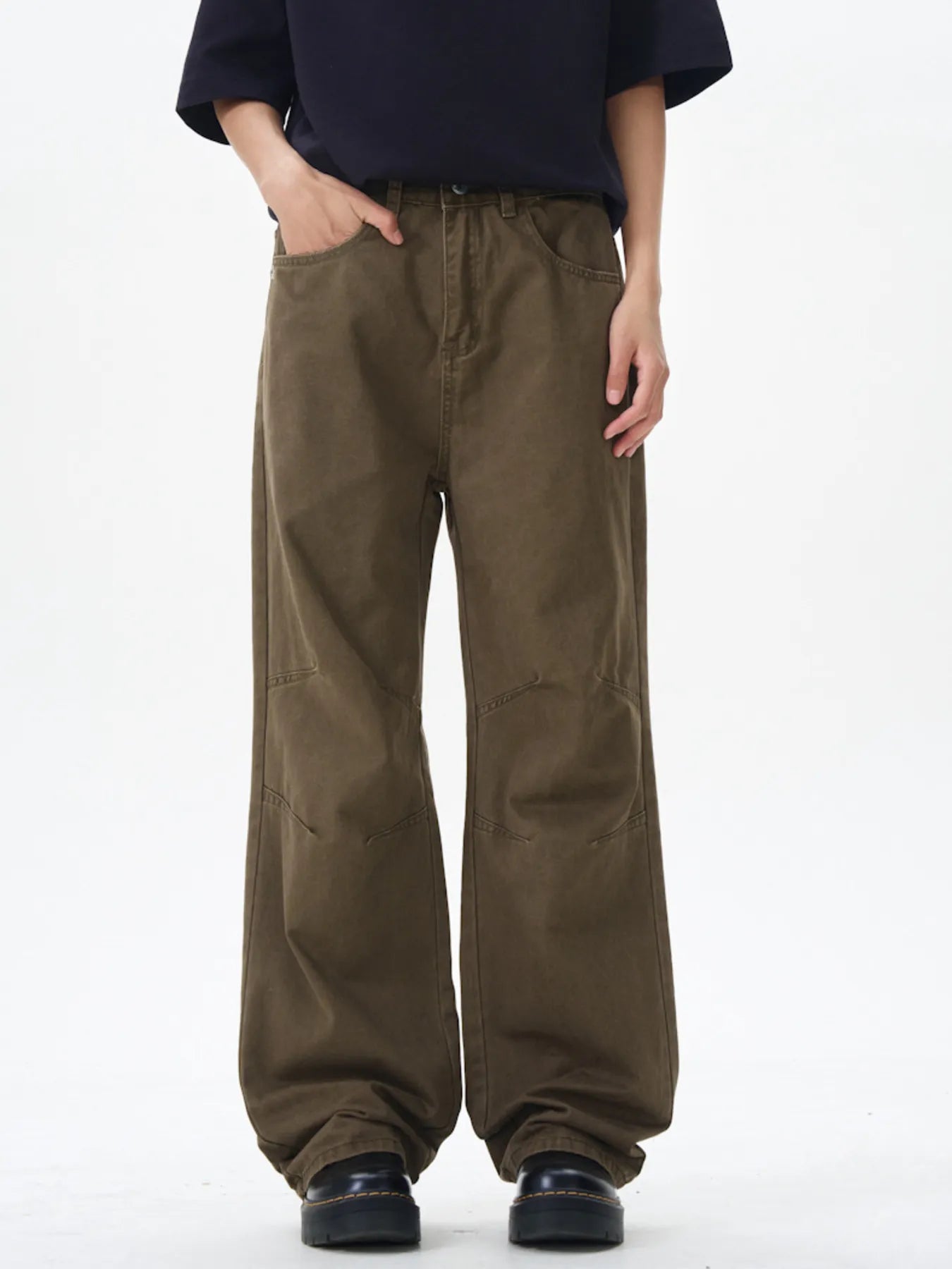 Wide Leg Pants in Brown for Men