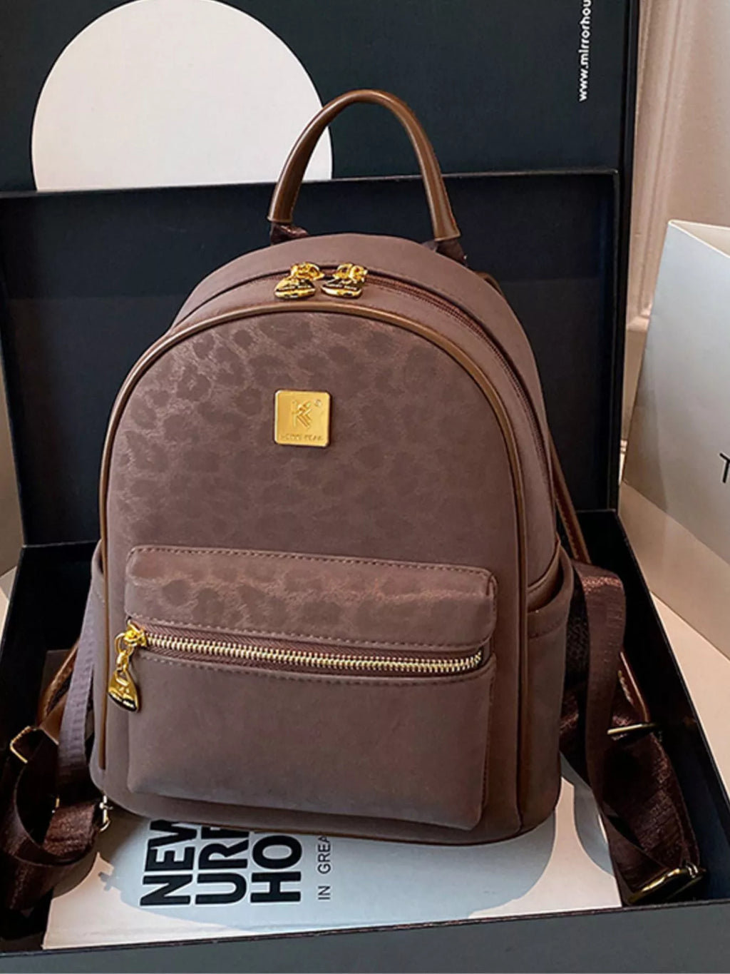 Vintage Style Leather Backpack Bag for Women