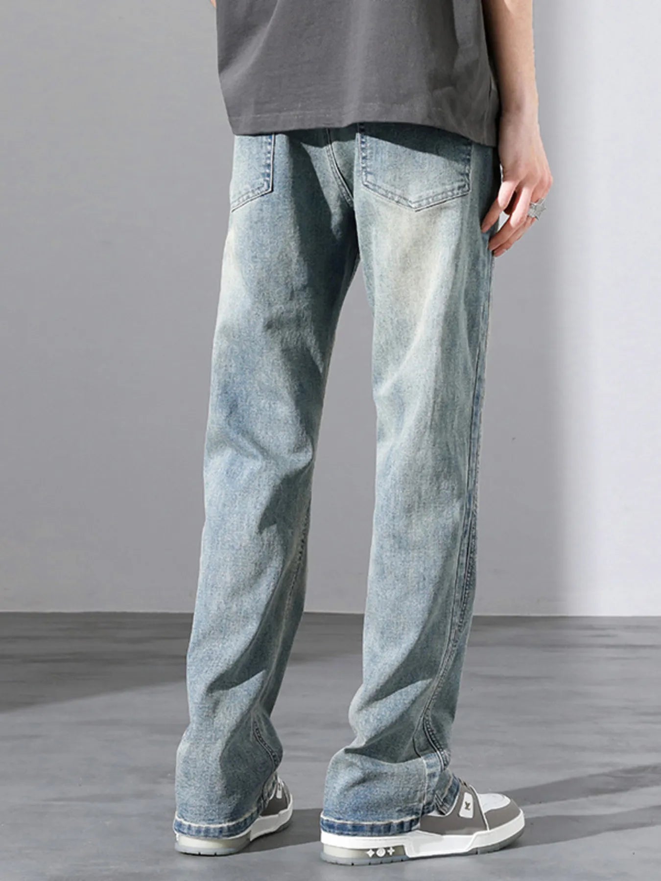 Straight Leg Jeans Plus Size in Nostalgic Blue for Men