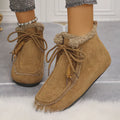 Plush Lined Ankle Boots in Brown for Women