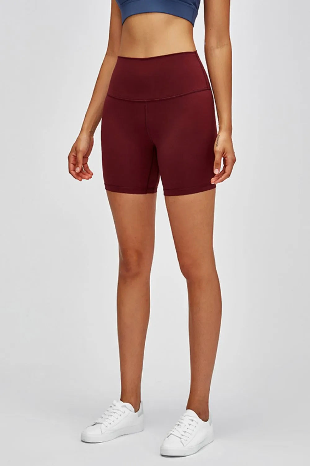 High Waist Training Shorts in Lime for Women