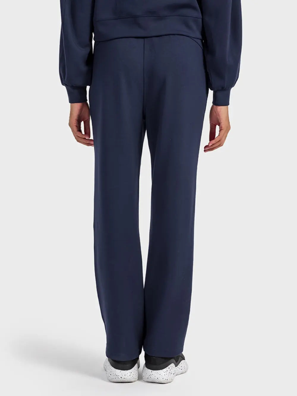 Drawstring Pocketed Sport Pants in Dark Blue for Women