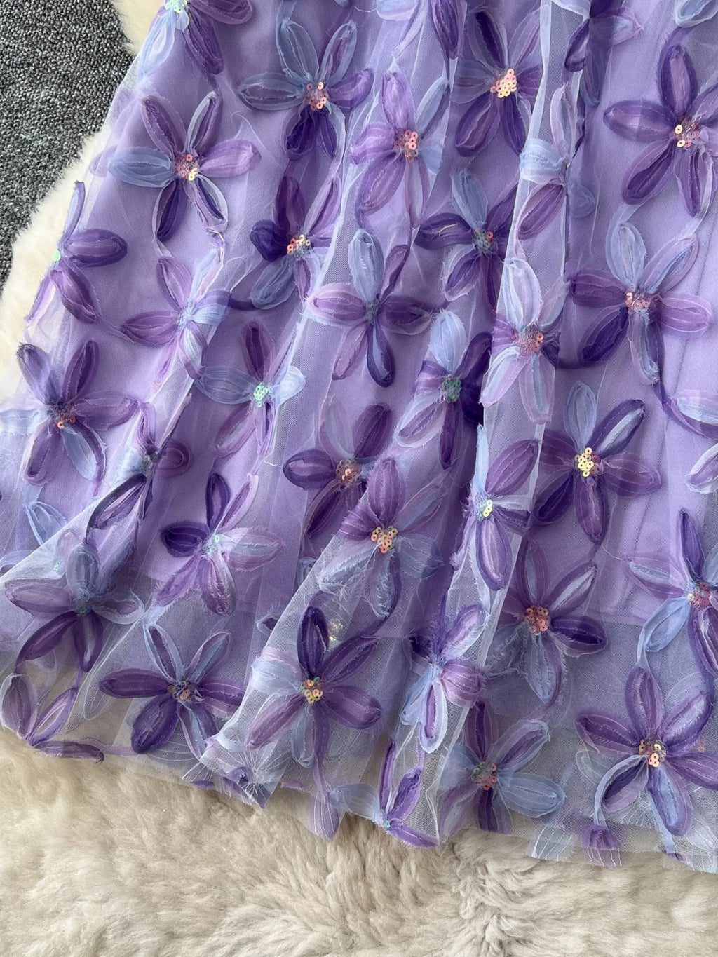 Floral Mesh Skirt for Women