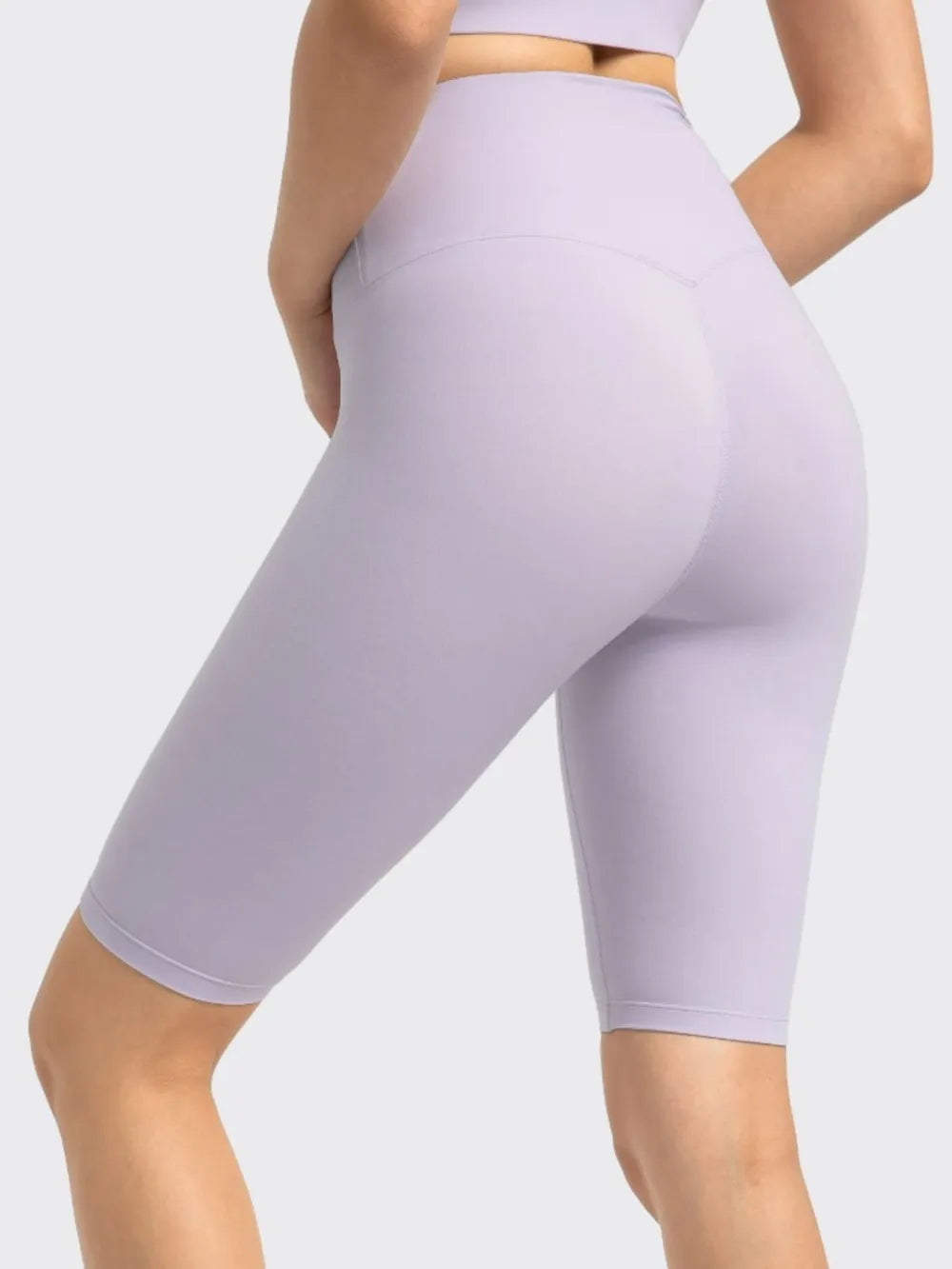 High Rise Wide Waistband Active Shorts in Dark Gray in Pink Purple for Women