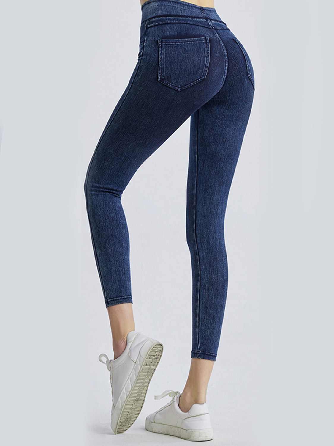Wide Waistband Sports Leggings in Dark for Women