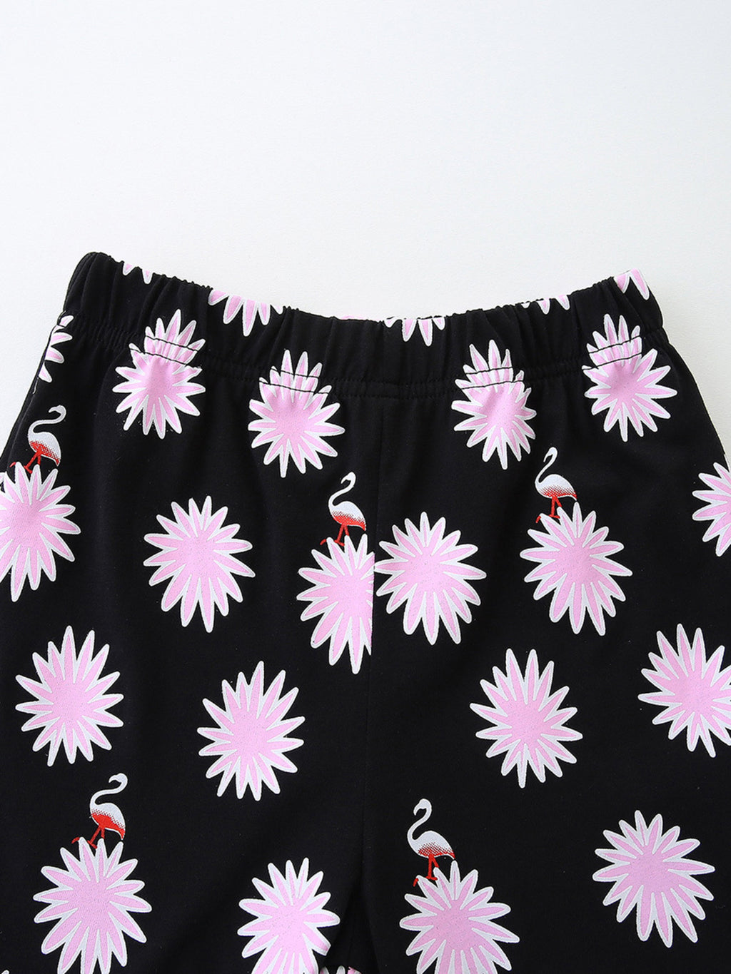 Flamingo Print Tee and Shorts Set in Dusty Pink for Girls