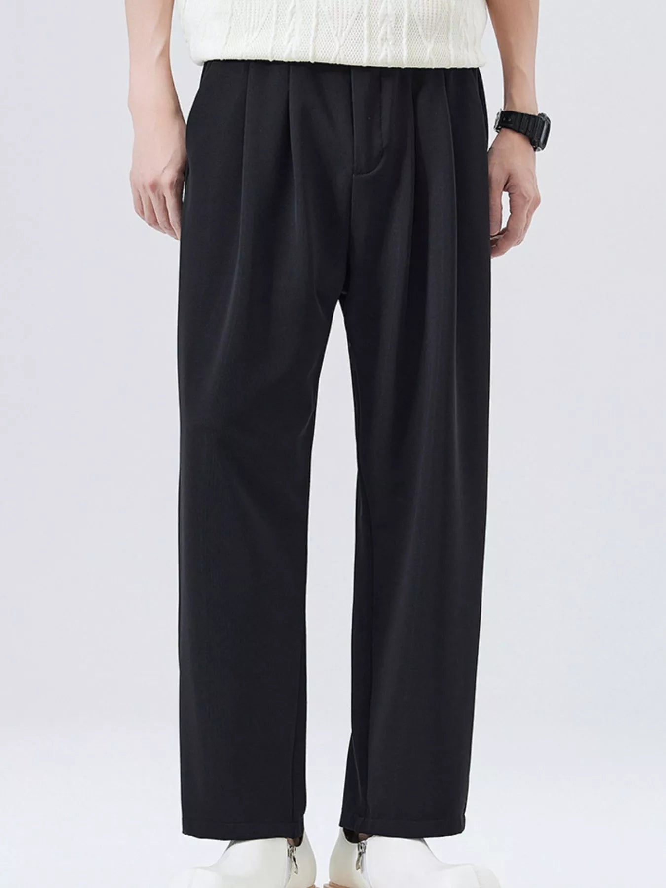 Casual Loose Fit Pants Plus Size in Black for Men