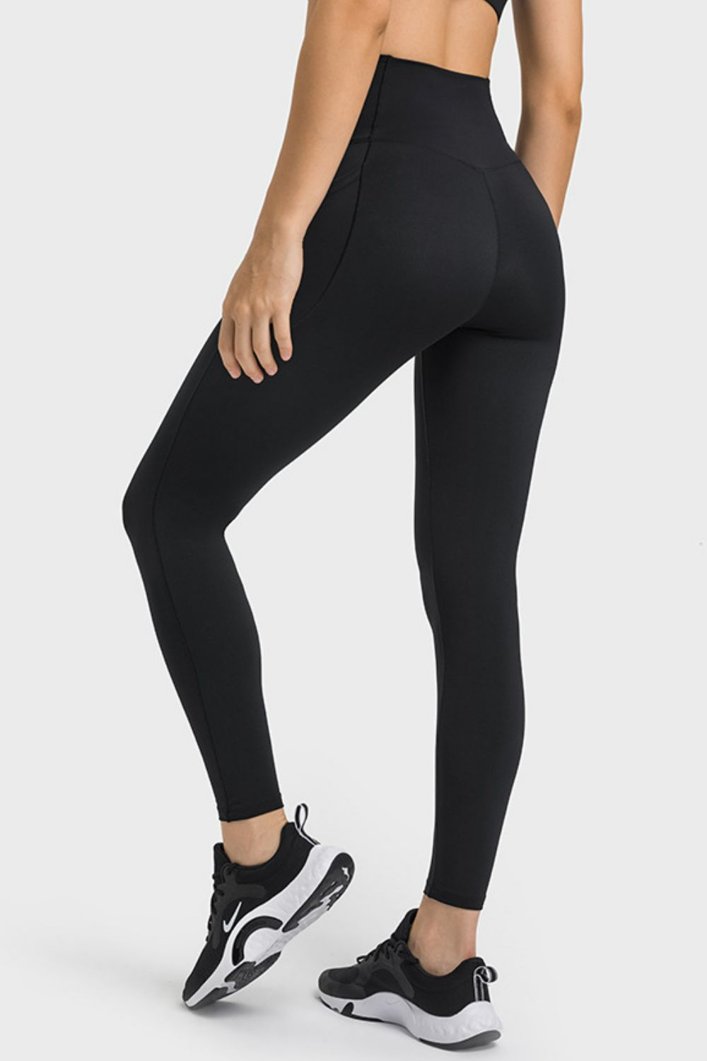 V-Waist Yoga Leggings with Pockets in French Blue for Women