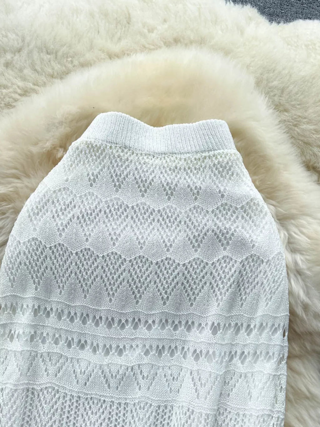 Knitted Hollow Out Maxi Skirt for Women