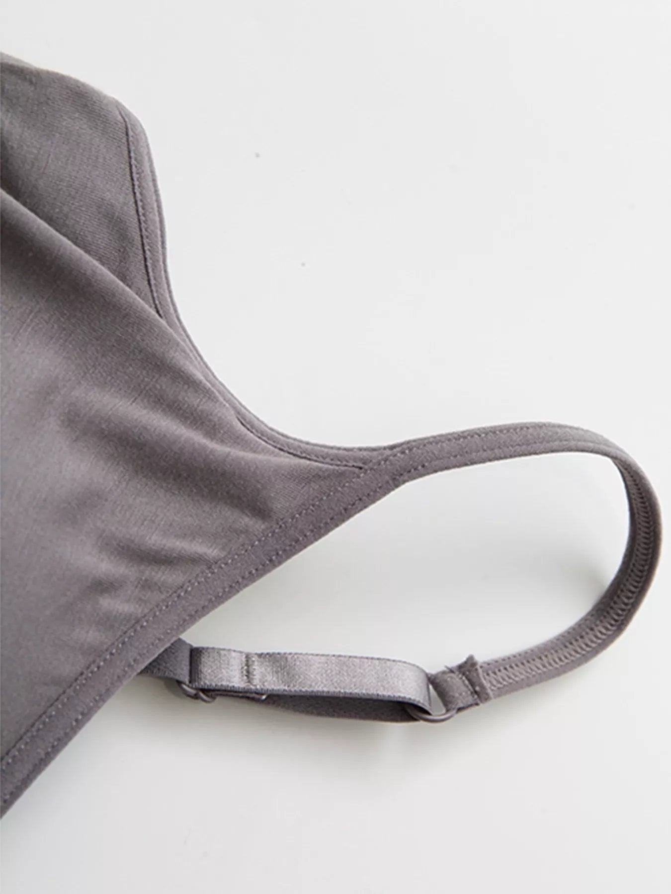 Plus Size Modal Adjustable Strap Padded Cami and Shorts Set in Dark Gray for Women