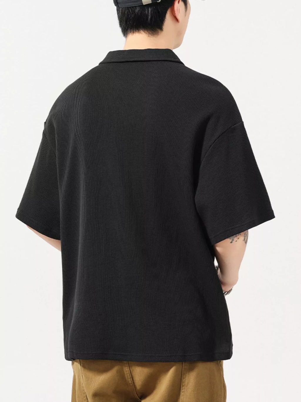 Plus Size Collared Neck Half Sleeve Polo in Royal Blue for Men