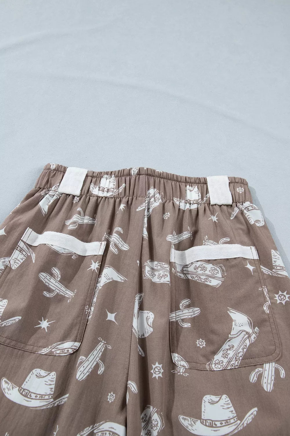 Western Cactus Cowgirl Hat Boot Printed Vintage Drawstring Jogger Pants for Women