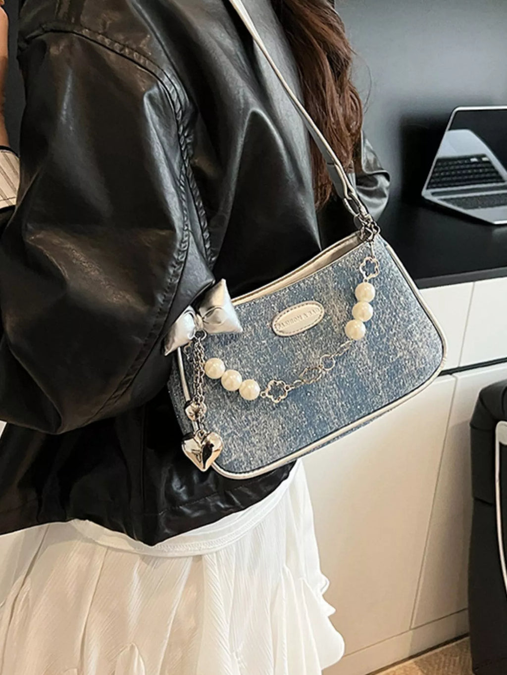 Pearl Chain Shoulder Bag for Women