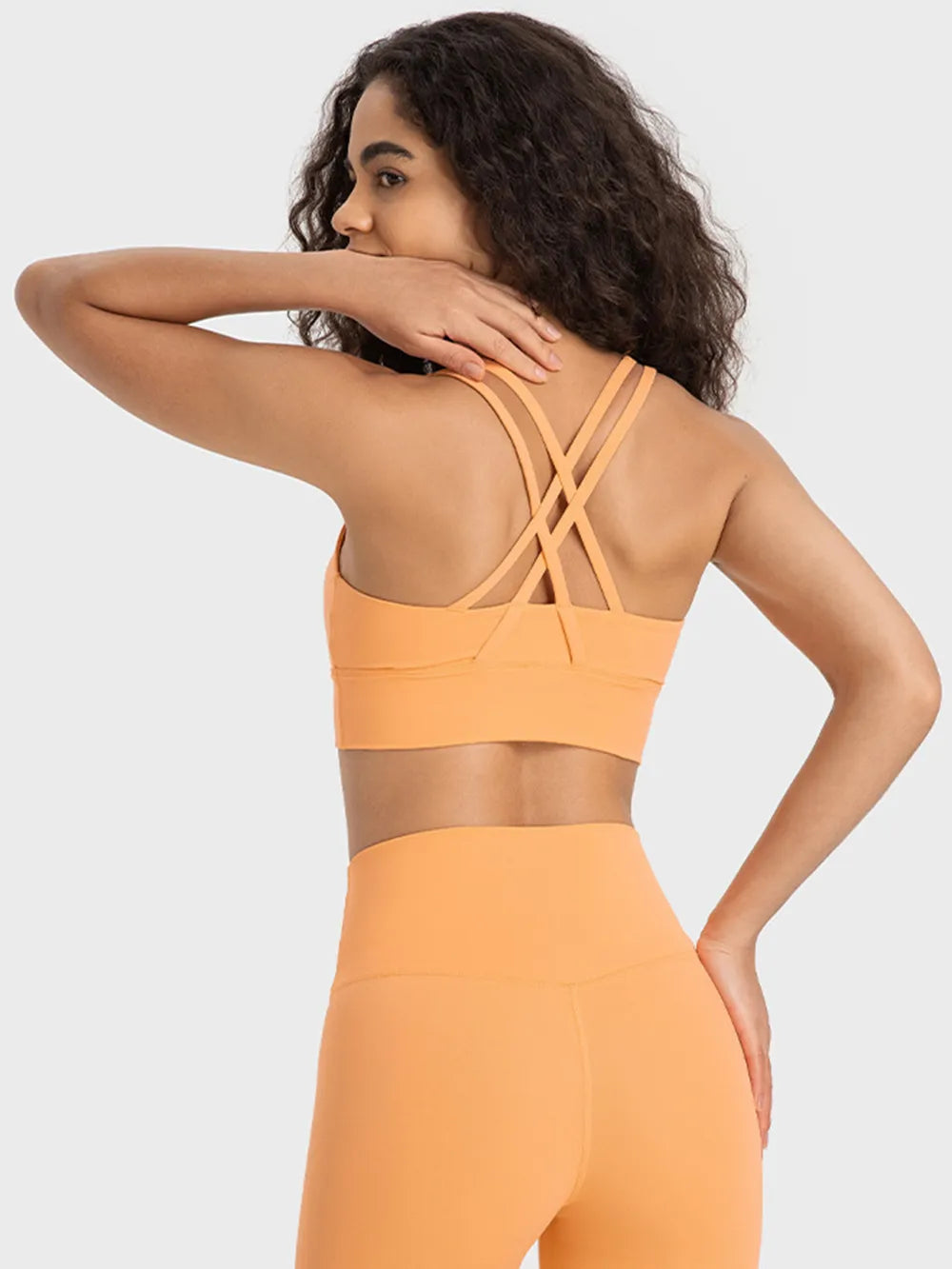 Crisscross Scoop Neck Active Tank in Dark Gray for Women