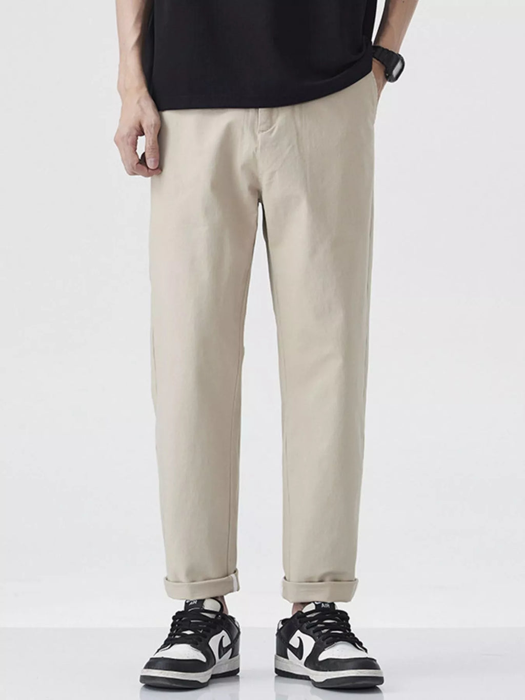 Loose Fit Pants in Dark Gray for Men