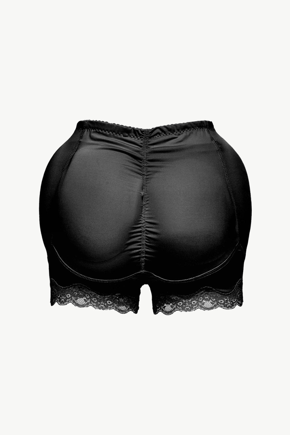 Plus Size Lace Trim Shaping Shorts in Black for Women