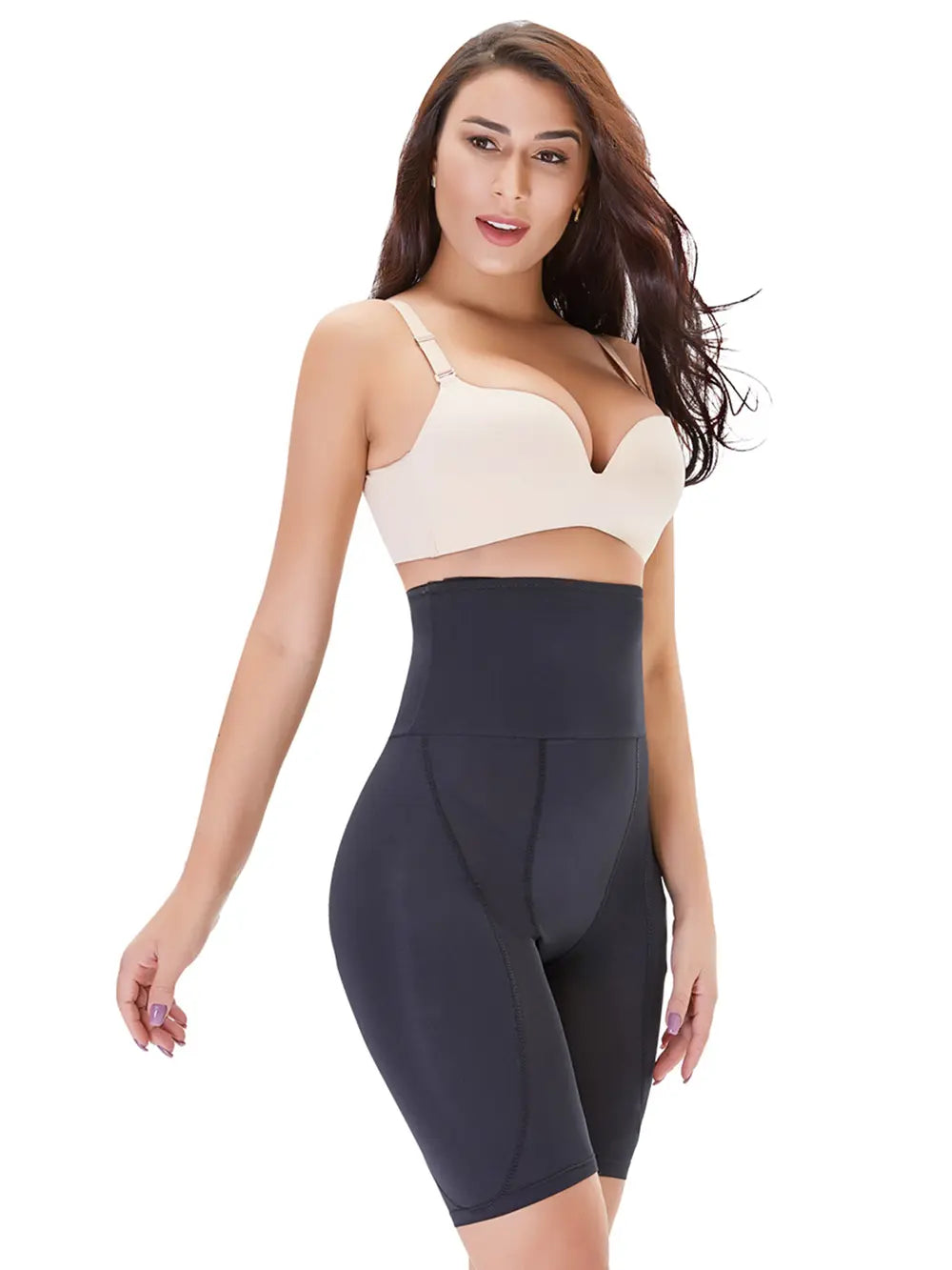 Plus Size Hip Lifting Shaping Shorts in Ivory in Black for Women