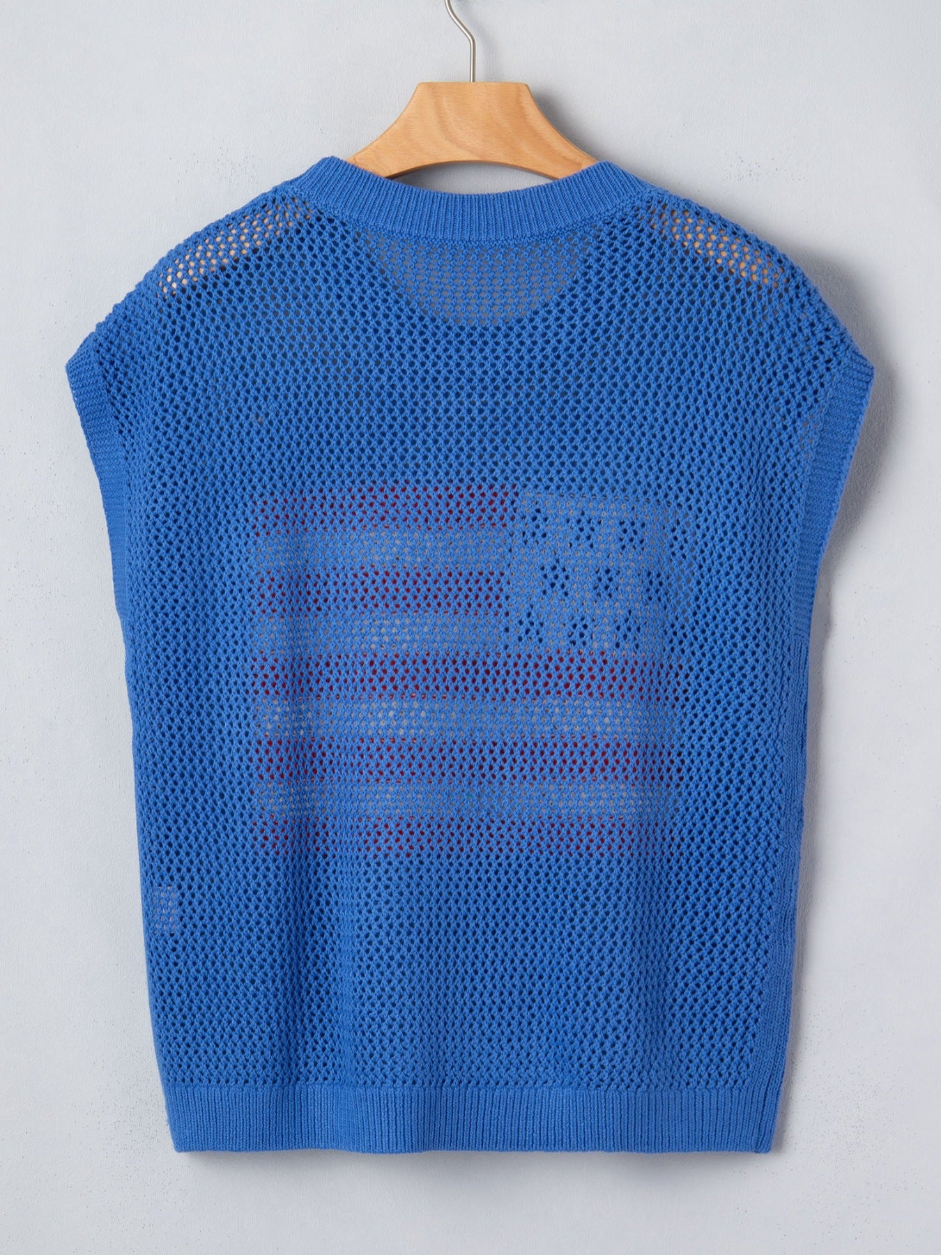 Flag Graphic Short Sleeve Sweater Top for Women