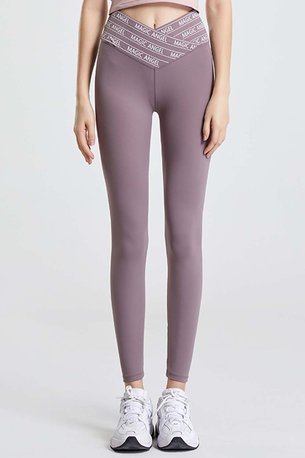 Wide Waistband Sports Pants in Black for Women