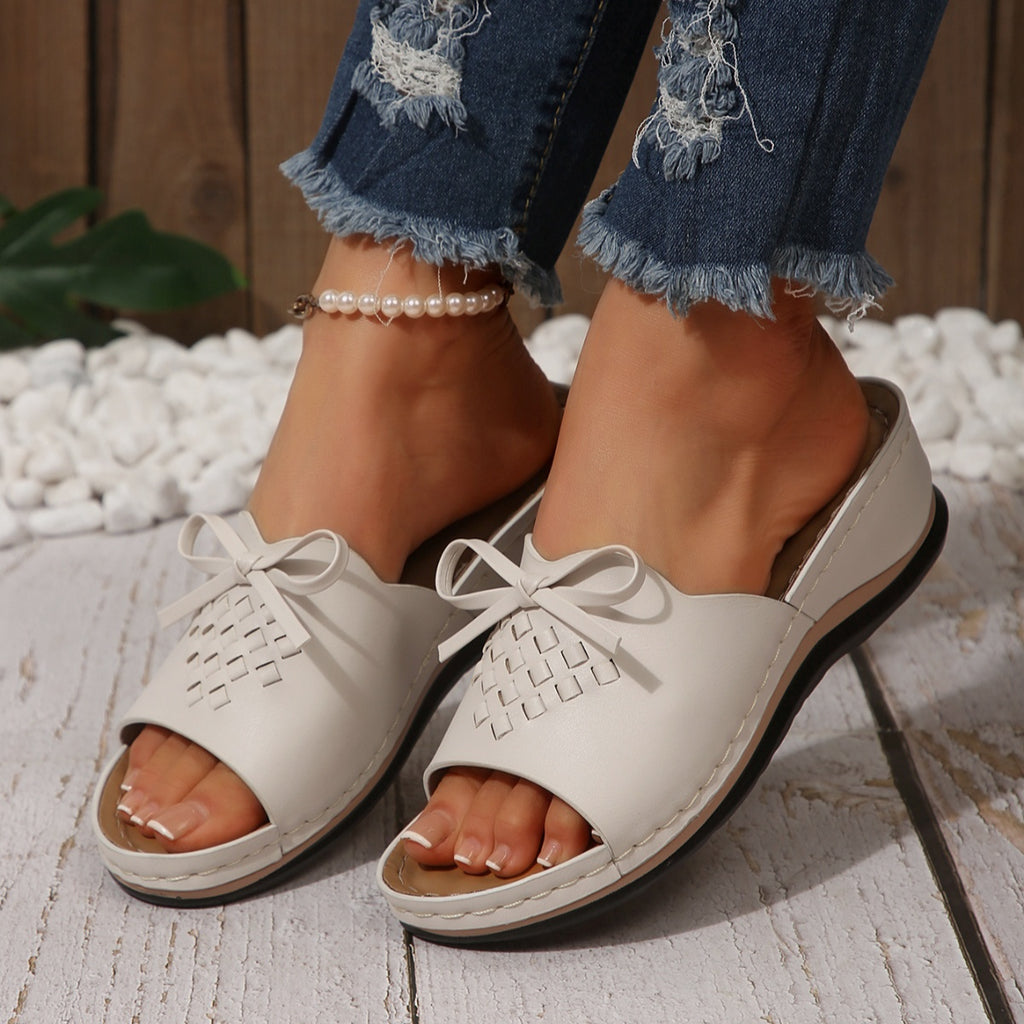 Open Toe Wedge Sandals in Light Pink in Blue for Women