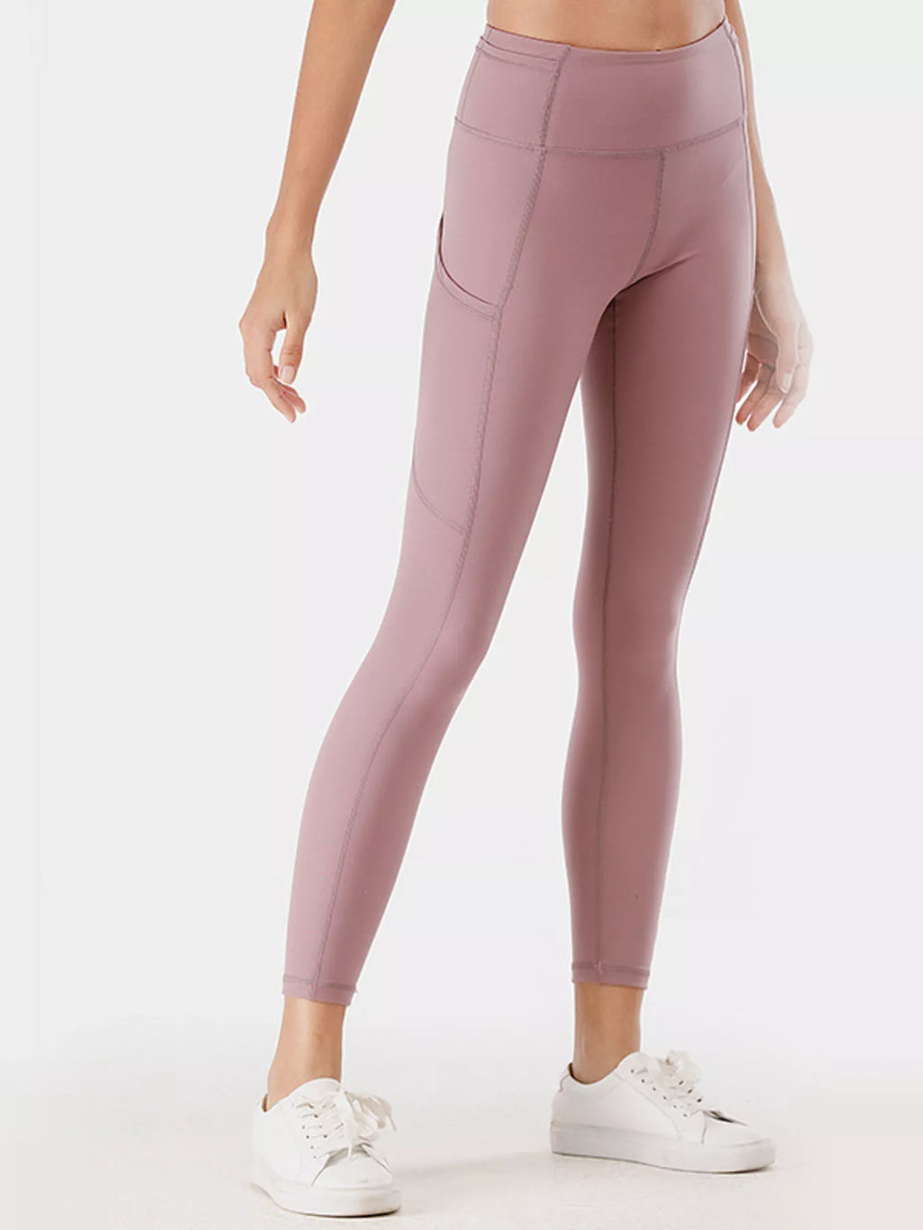 High-Waisted Active Leggings with Pockets Plus Size in Olive for Women