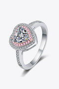 1 Carat Moissanite Heart 925 Sterling Silver Ring for Women