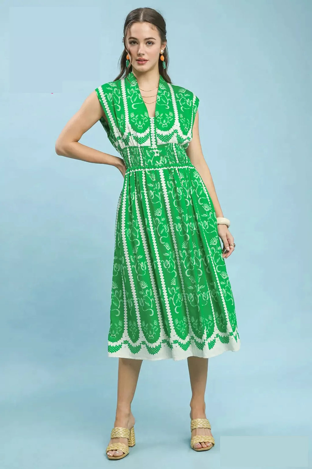 Sleeveless Smocked Midi Dress for Women