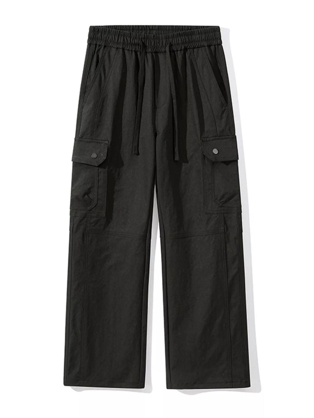 Drawstring Cargo Wide Leg Pants Plus Size in Coffee for Men