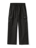 Drawstring Cargo Wide Leg Pants Plus Size in Coffee for Men