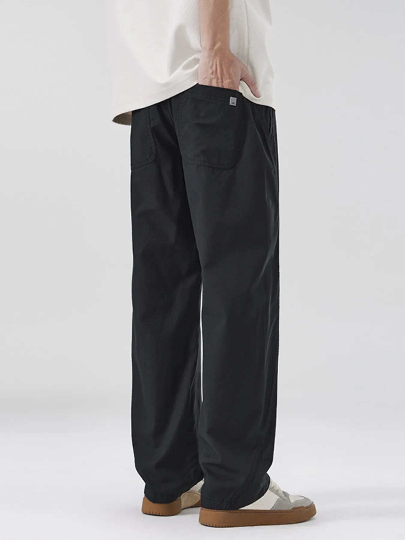 Loose Fit Casual Pants Plus Size in Khaki for Men