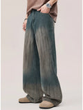 Gradient Wash Wide Leg Jeans in French Blue for Men