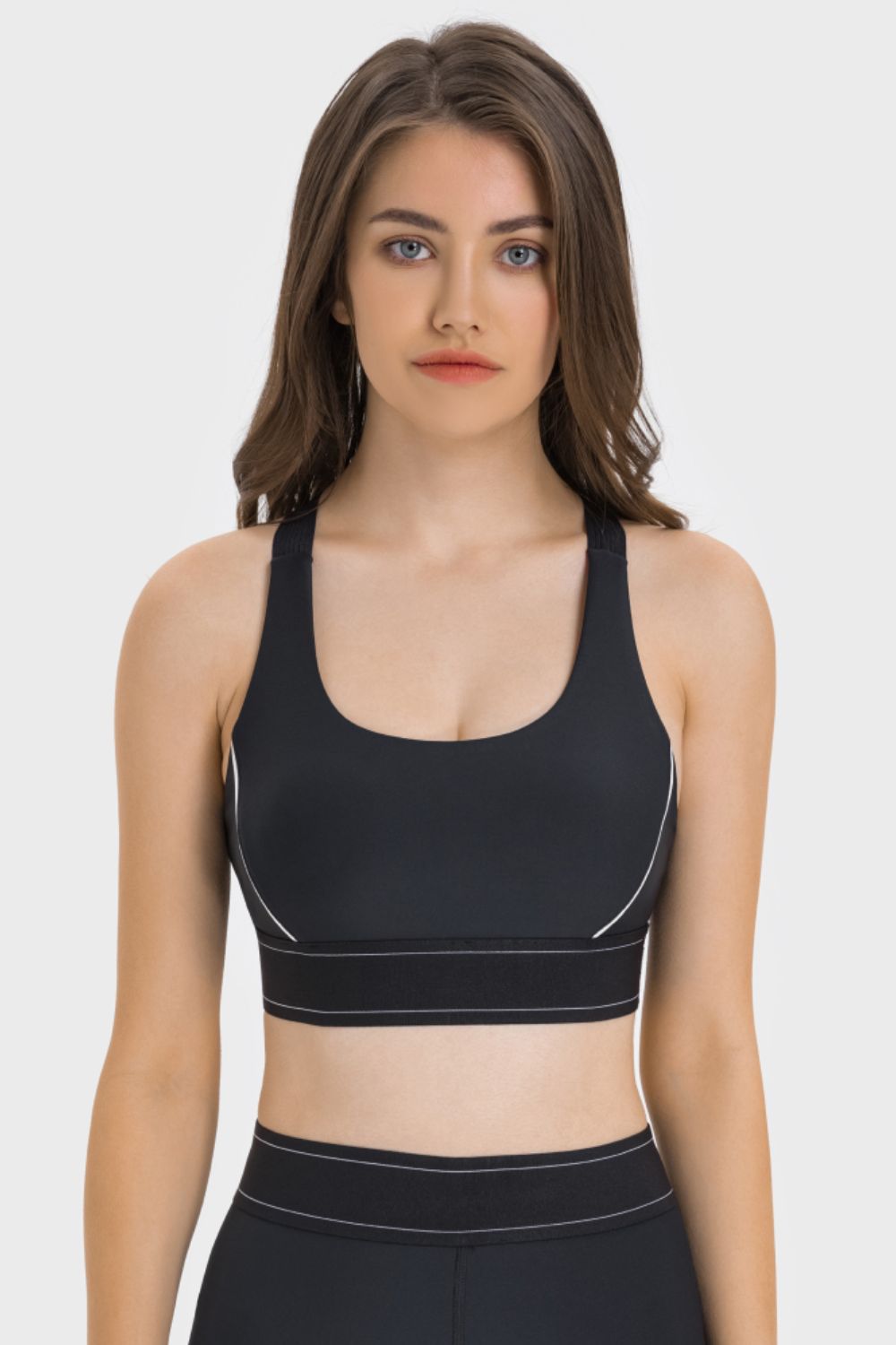 Contrast Sports Bra in Gray for Women