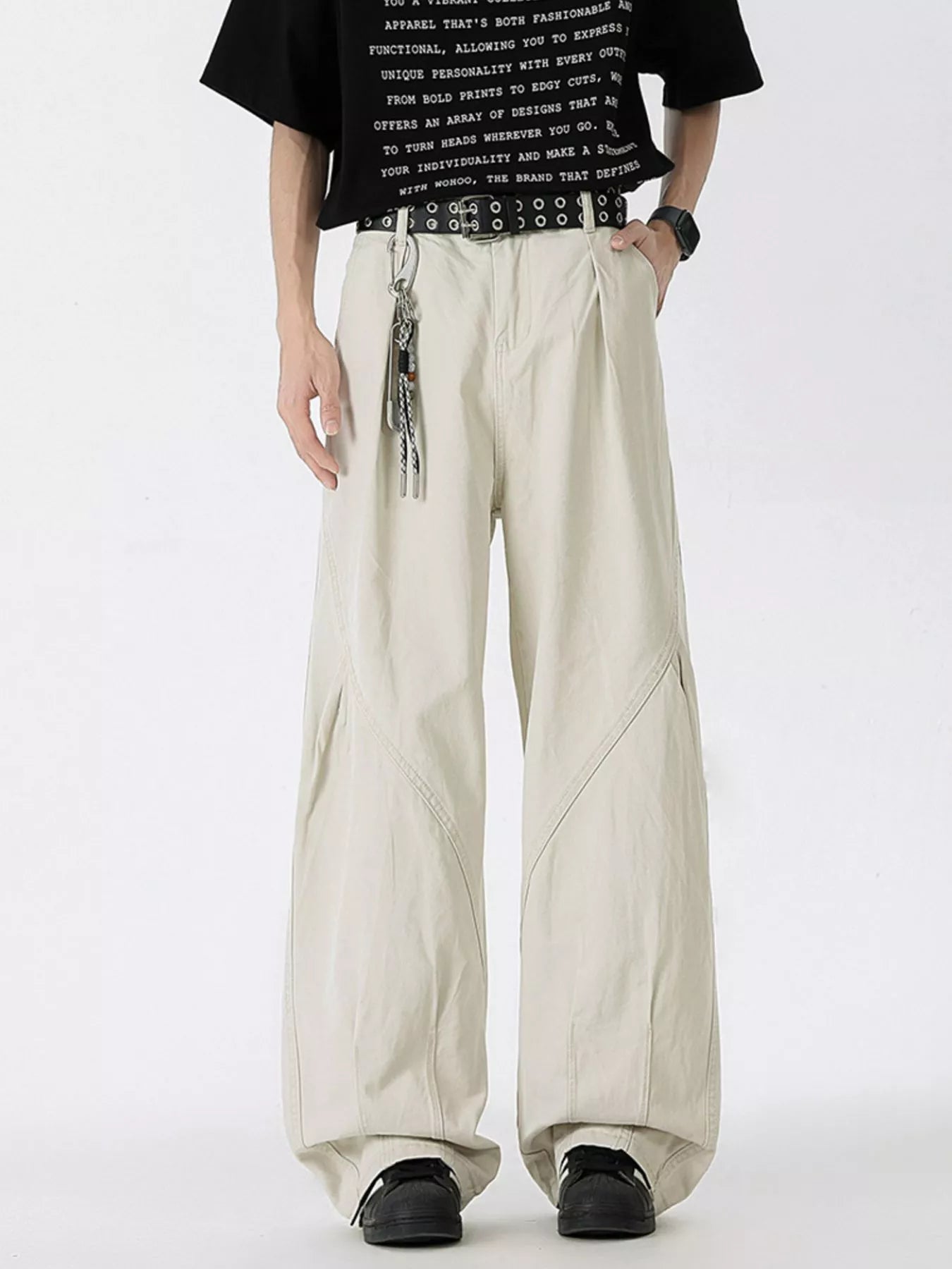 Wide Leg Jeans Plus Size in Green in Off-White for Men