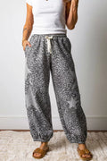 Leopard Star Patch Wide Leg Pants in Gray for Women