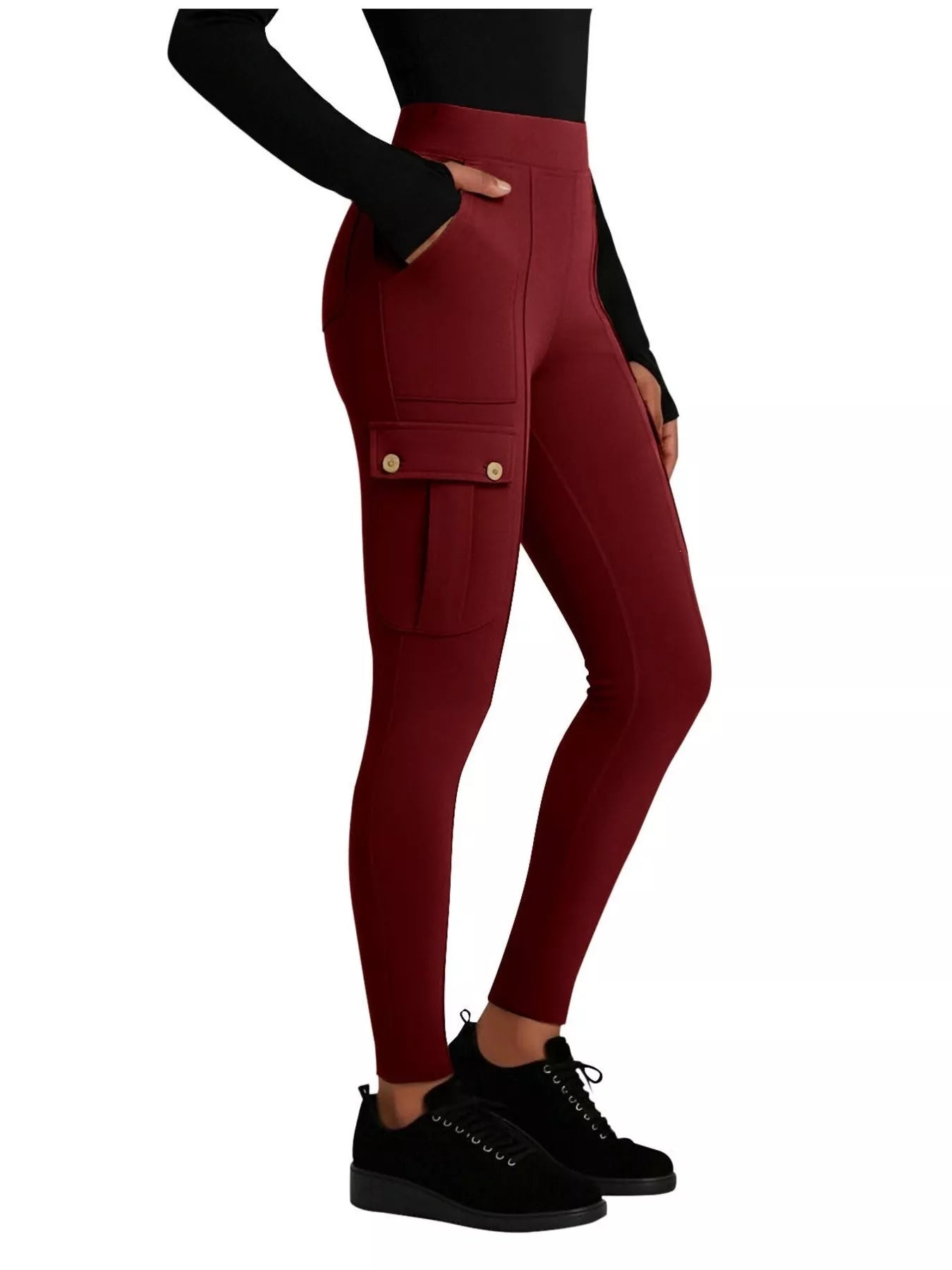 High Waist Active Pants in Black for Women