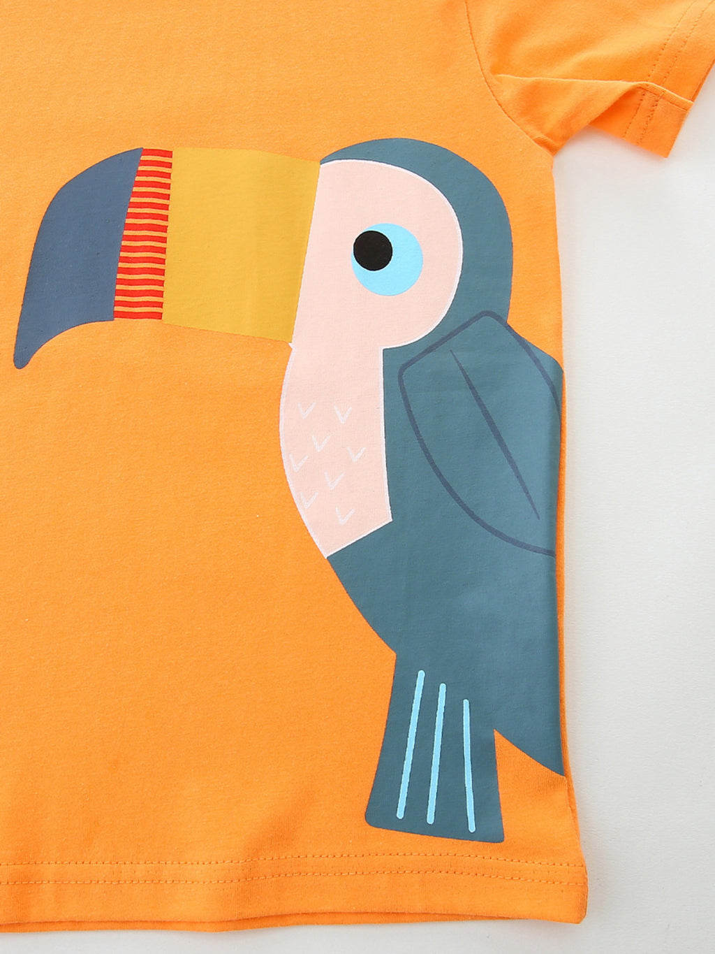 Toucan Graphic Round Neck Tee in Sherbet for Boys