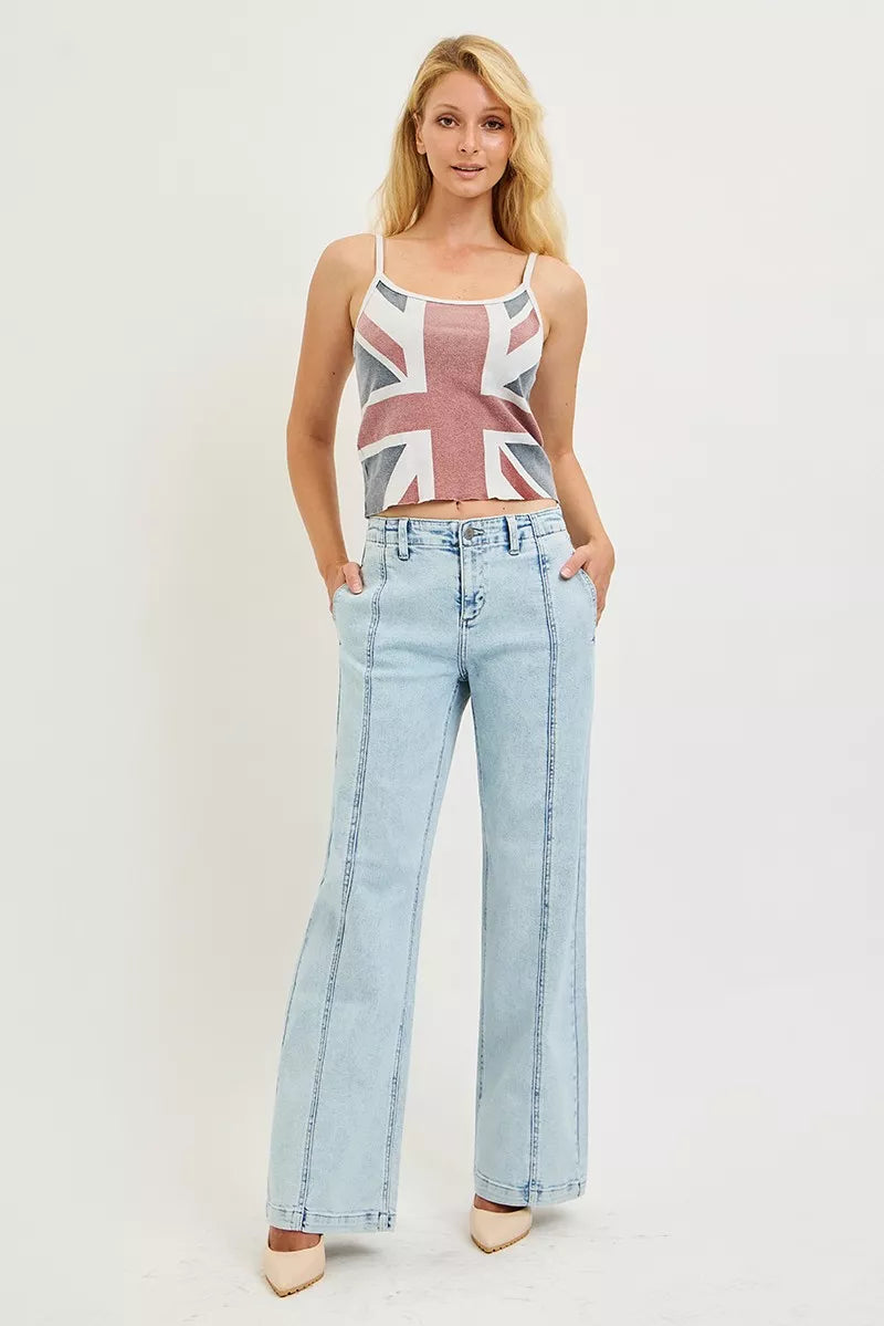 Slouchy Wide Leg Jeans in Acid Light for Women