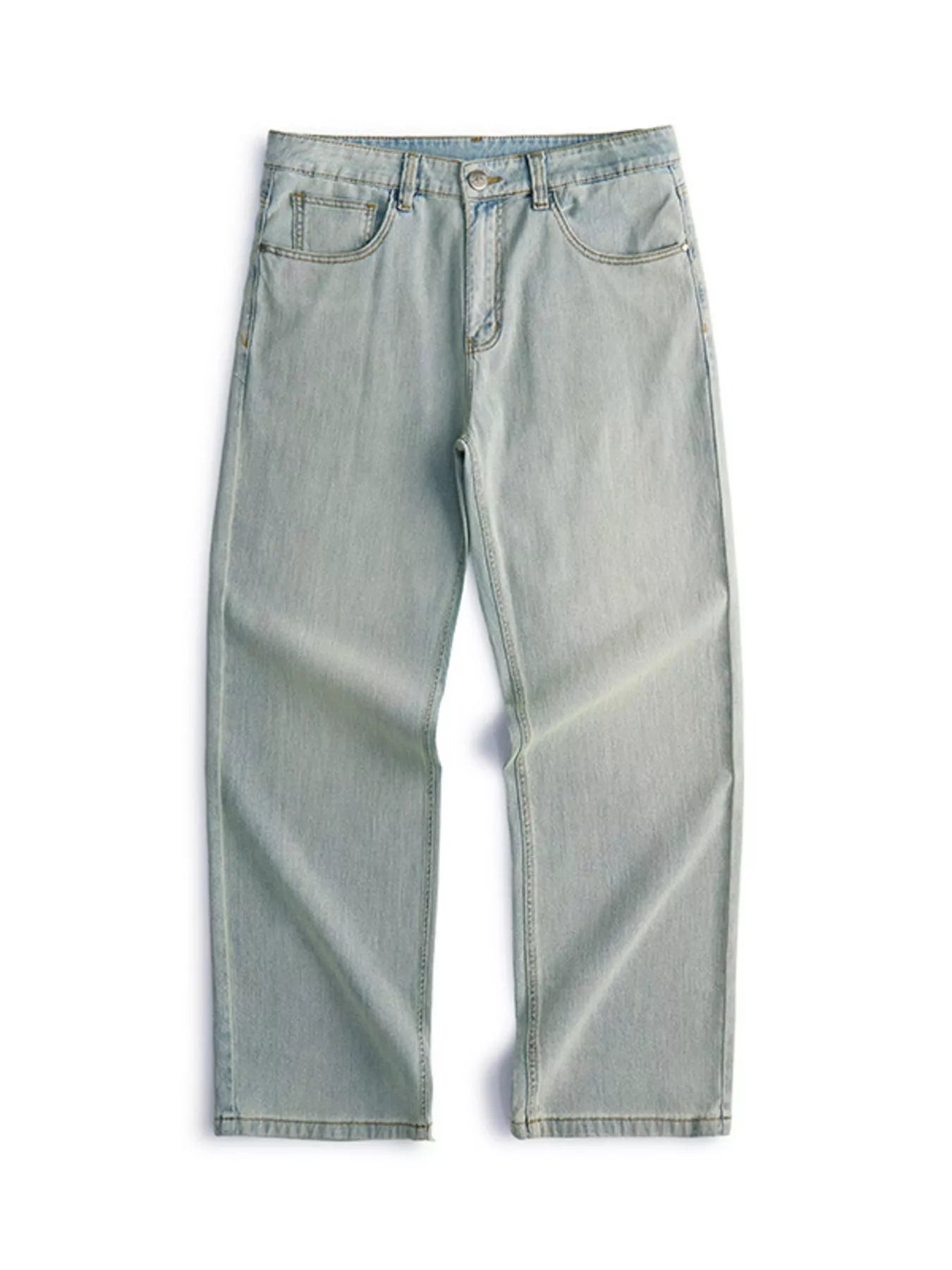 Vintage Wash Loose Fit Jeans in Medium Blue in Light Blue for Men