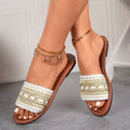 Open Toe Flat Sandals in White for Women